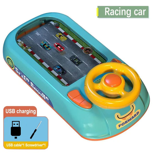 Children's Electronic Racing Adventure Steering Wheel Toy with Music and Sound Effects