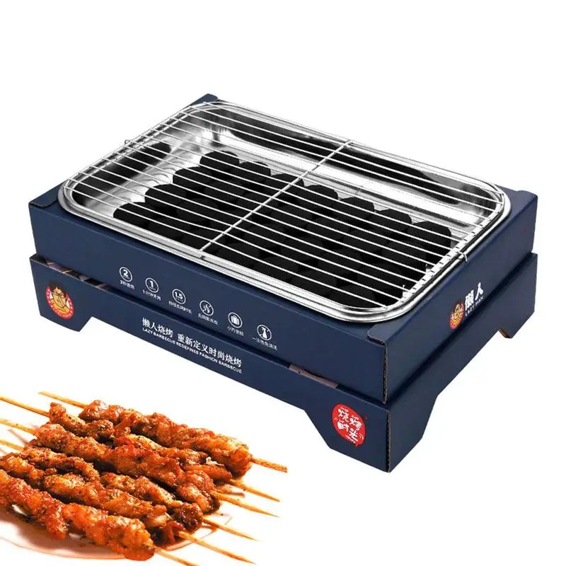 Portable Disposable Charcoal Grill - Compact BBQ for Camping and Outdoor Adventures