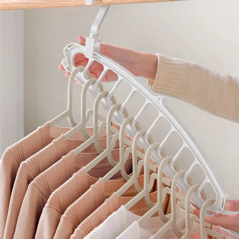 Space-Saving Multi-Port Clothes Hanger Closet Organizer – Plastic Scarf Storage Hanger