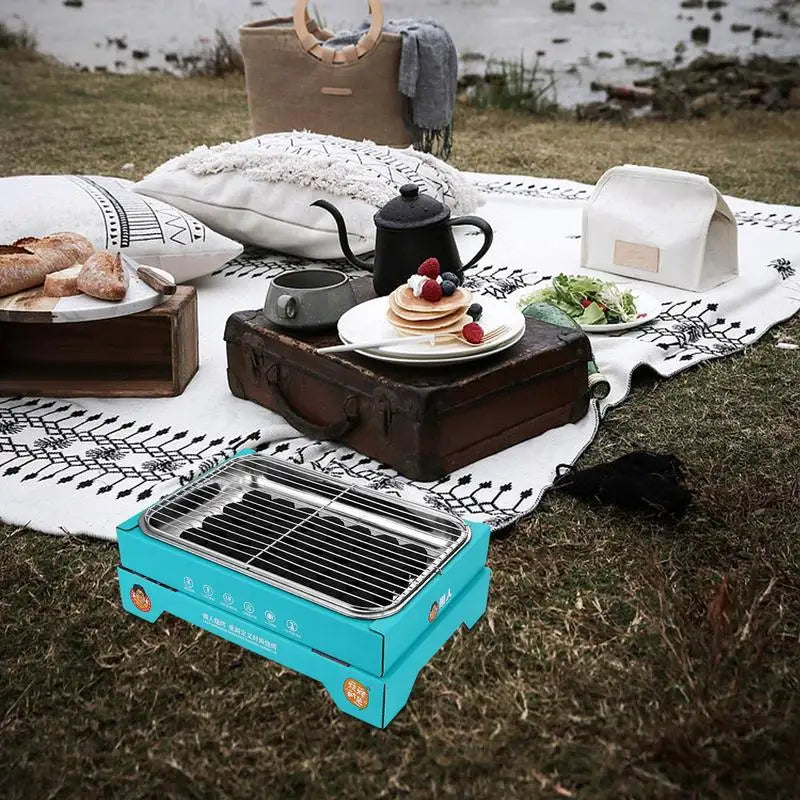 Portable Disposable Charcoal Grill - Compact BBQ for Camping and Outdoor Adventures