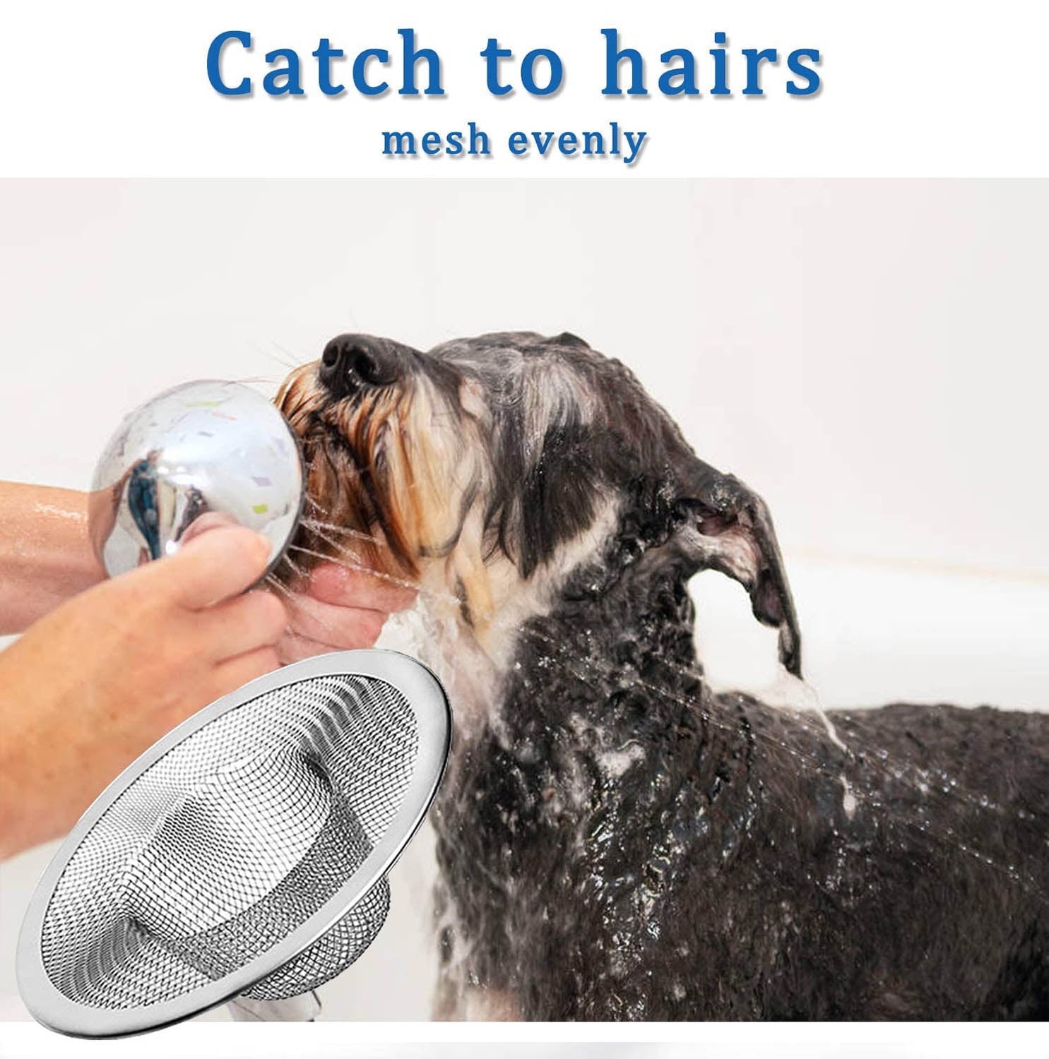 6-Piece Stainless Steel Drain Hair Catcher Set – Effective Sink Strainer for Kitchen and Bathroom