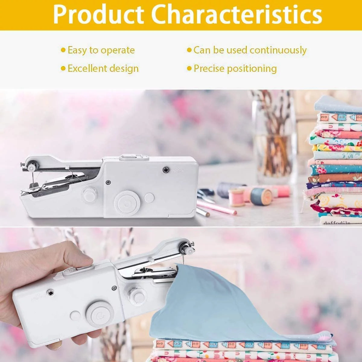 Mini Portable Sewing Machine, Hand Cordless Sewing Tool Handheld Sewing Machine