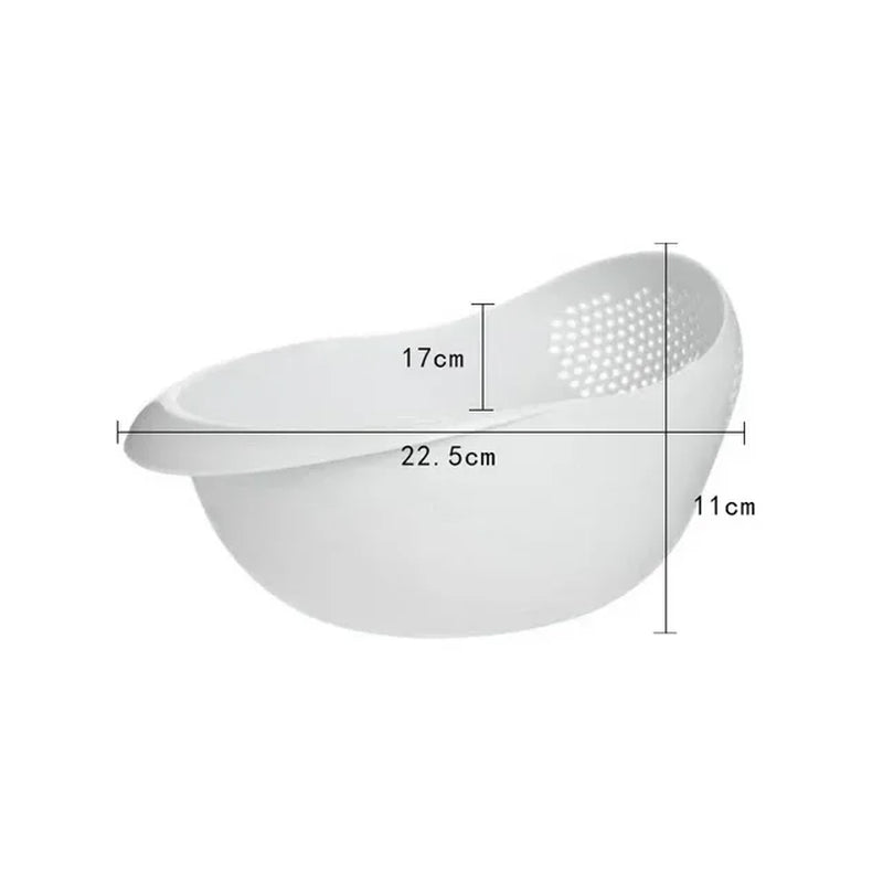 Plastic Drain Basket with Handles, Rice and Vegetable Strainer 