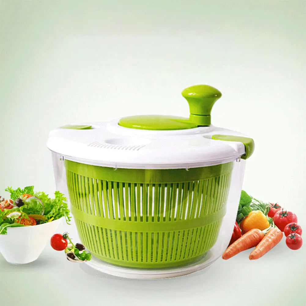 Salad Spinner & Vegetable Dryer | BPA-Free Fruit Washer with Secure Lid and Rotary Handle