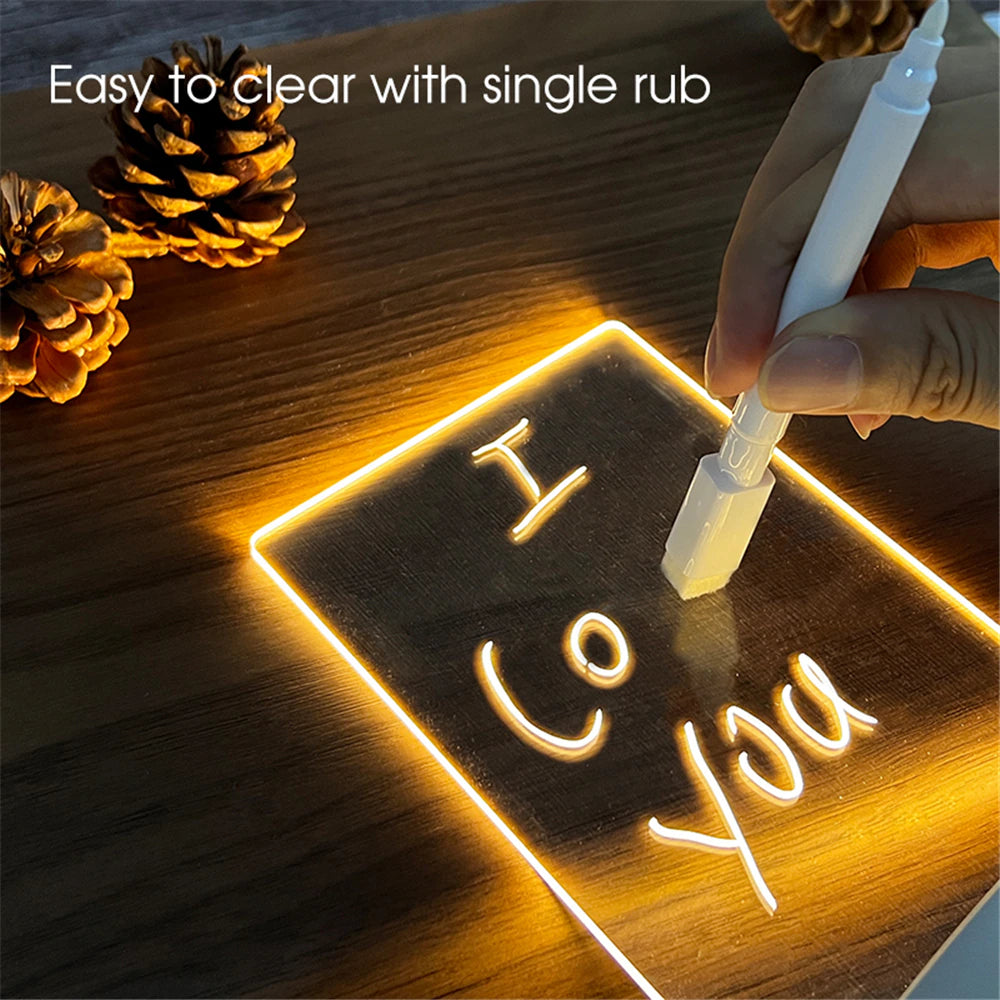 LED Night Light with Erasable Acrylic Message Board