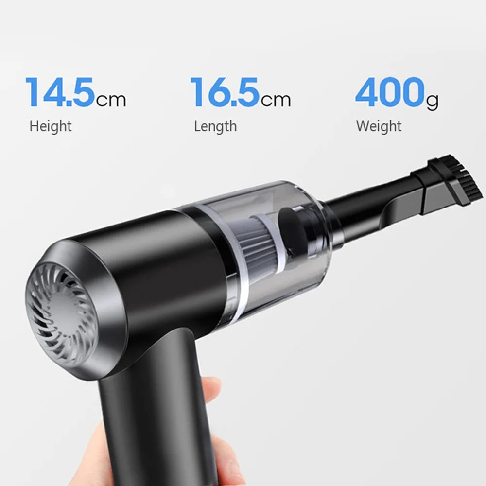 Portable, Mini Vacuum Cleaner for Home & Car with Built-In Battery,  9000Pa 120W