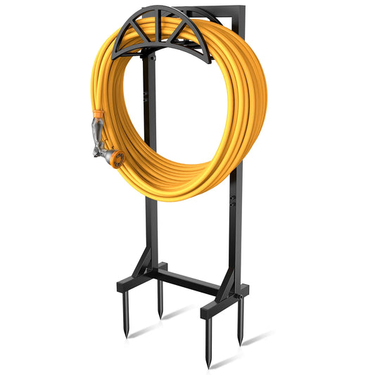 Garden Hose Holder, Freestanding Water Hose Holder Hanger, Detachable Heavy Duty Metal Water Hose Storage Stand Rack