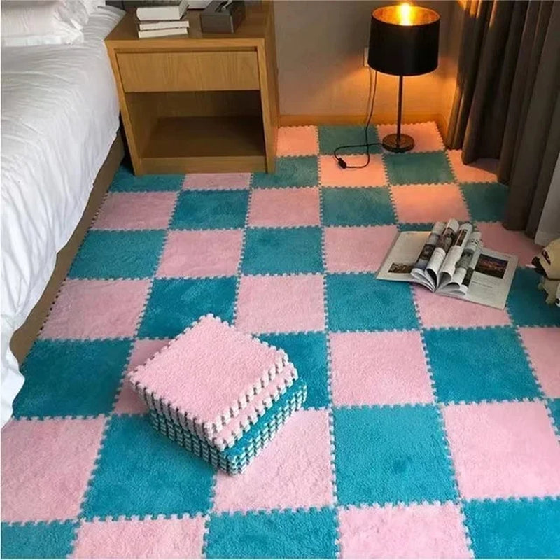 Fluffy Children'S Plush Puzzle Foam Floor Mat